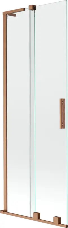 Árengedmény Mexen Velar L kádfal 2-szárnyas toló 75 x 150 cm, átlátszó, kefe réz - 896-075-003-01-65