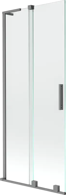 Azonnal elérhető Mexen Velar L kétszárnyú, eltolható zuhanyfal 85 x 150 cm, átlátszó, gun metal - 896-085-003-01-95
