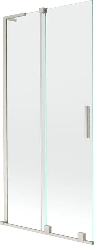 Biztonságos vásárlás Mexen Velar L 2-szárnyú tolható kádparaván 90 x 150 cm, átlátszó, matt nikkel - 896-090-003-01-97
