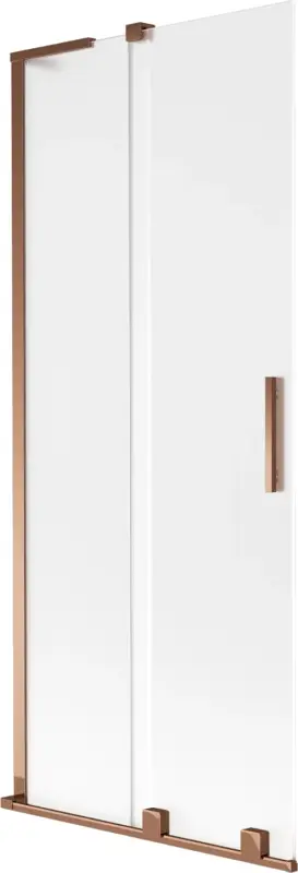 Azonnali szállítás Mexen Velar L 2-szárnyú toló kádparaván 80 x 150 cm, szatén, rózsaszín arany - 896-080-003-31-60