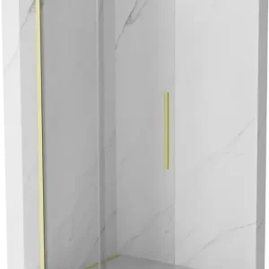 Akciós ár Mexen Velar L Tolóajtós zuhanyfal Walk-in 110 x 200 cm, átlátszó 8 mm, arany kefélt - 871-110-003-03-55