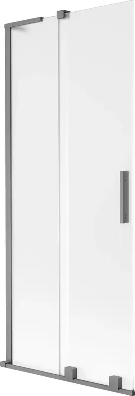 Expressz szállítás Mexen Velar L kétpaneles görgős zuhanyfal, 80 x 150 cm, homályos, gun metal - 896-080-003-31-95