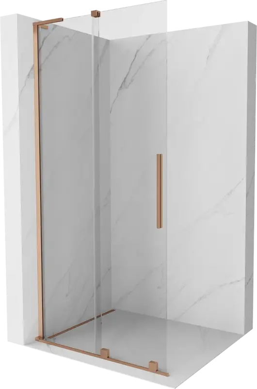 Legjobb ár Mexen Velar L Tolóajtós zuhanyfal Walk-in 110 x 200 cm, átlátszó 8 mm, kefélt réz - 871-110-003-03-65