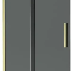 Azonnal elérhető Mexen Velar L 2-szárnyú zuhanyfal 95 x 150 cm, grafit, arany, kefe - 896-095-003-41-55