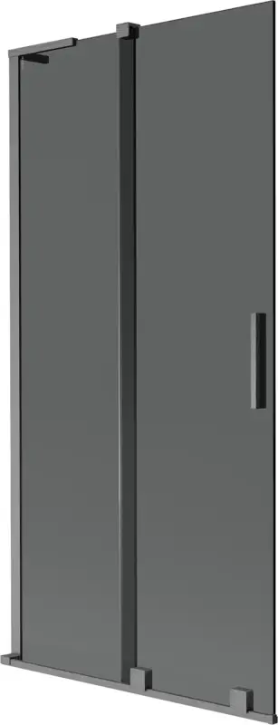 Alacsony ár Mexen Velar L kádparaván, 2-szárnyú toló, 95 x 150 cm, grafit, gun gray csiszolt - 896-095-003-41-66