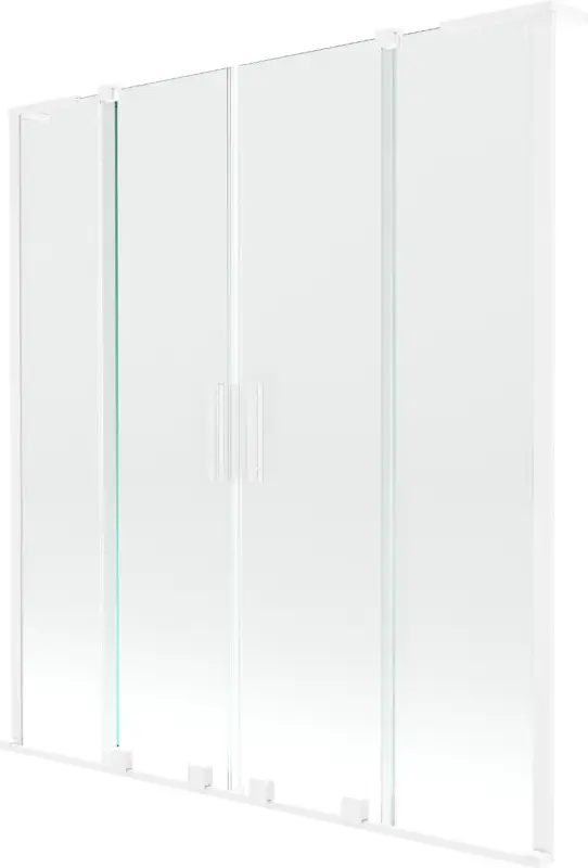 Árengedmény Mexen Velar L Duo kétszárnyú toló kádparaván 140 x 150 cm, átlátszó, fehér - 896-140-003-02-20