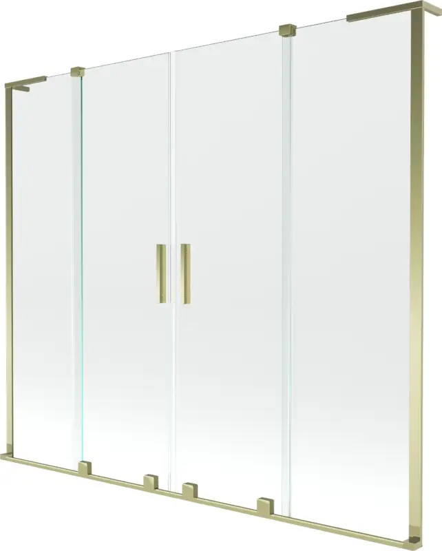 Expressz kézbesítés Mexen Velar L Duo kétszárnyas kádparaván, 180 x 150 cm, átlátszó, arany - 896-180-003-02-50