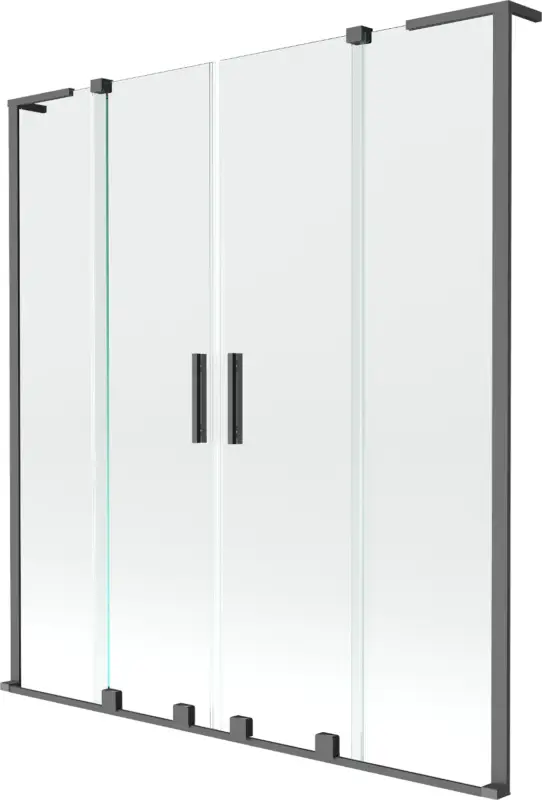 Nézd meg most Mexen Velar L Duo kétpaneles tolóajtós zuhanyfal 150 x 150 cm, átlátszó, gun metal - 896-150-003-02-95