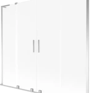 Akció Mexen Velar L Duo kádparaván 2-szárnyas toló 200 x 150 cm, matt üveg, króm - 896-200-003-32-01