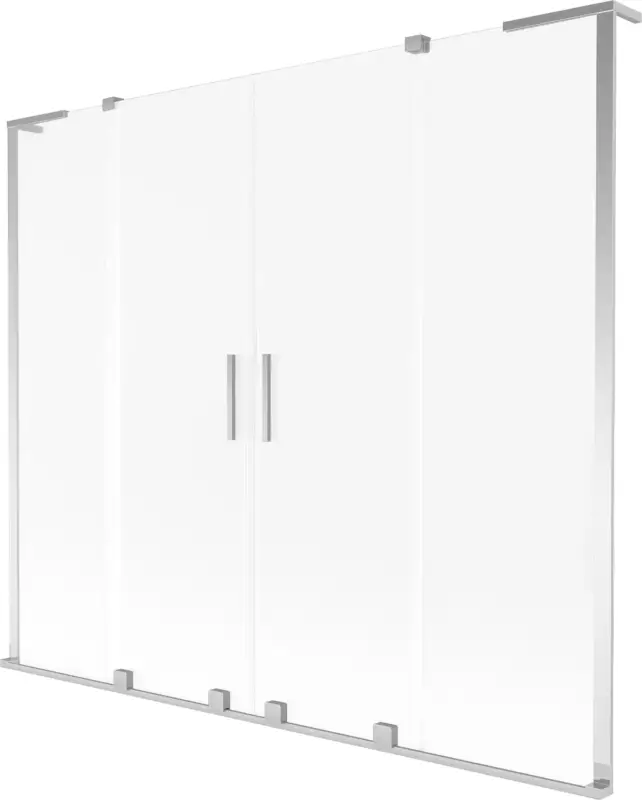 Akció Mexen Velar L Duo kádparaván 2-szárnyas toló 200 x 150 cm, matt üveg, króm - 896-200-003-32-01