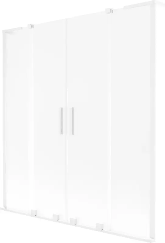 Akciós ár Mexen Velar L Duo fürdőkád paraván 2-szárnyas toló 150 x 150 cm, homályos, fehér - 896-150-003-32-20