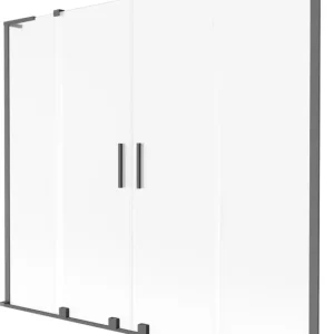 Biztonságos fizetés Mexen Velar L Duo kádparaván, 2 szárnyú, toló, 170 x 150 cm, zúzmara, fegyvermetál - 896-170-003-32-95
