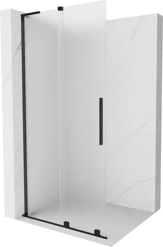 Vedd meg online Mexen Velar L tolóajtós Walk-in zuhanyfal 110 x 200 cm, szatén 8 mm, fekete - 871-110-003-33-70