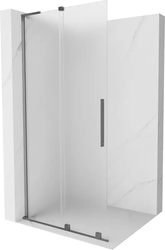 Vedd meg online Mexen Velar L toló zuhanyfal Walk-in 100 x 200 cm, matt 8 mm, gun metal - 871-100-003-33-95