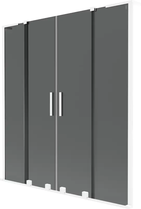 Exkluzív ajánlat Mexen Velar L Duo kétszárnyú zuhanykabin 150 x 150 cm, grafit, fehér - 896-150-003-42-20