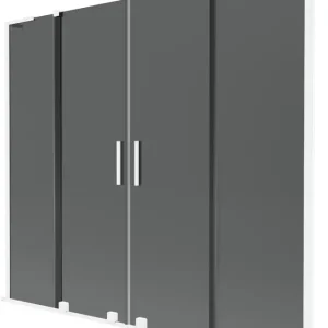 Exkluzív ajánlat Mexen Velar L Duo kádparaván 2-szárnyas toló 200 x 150 cm, grafit, fehér - 896-200-003-42-20