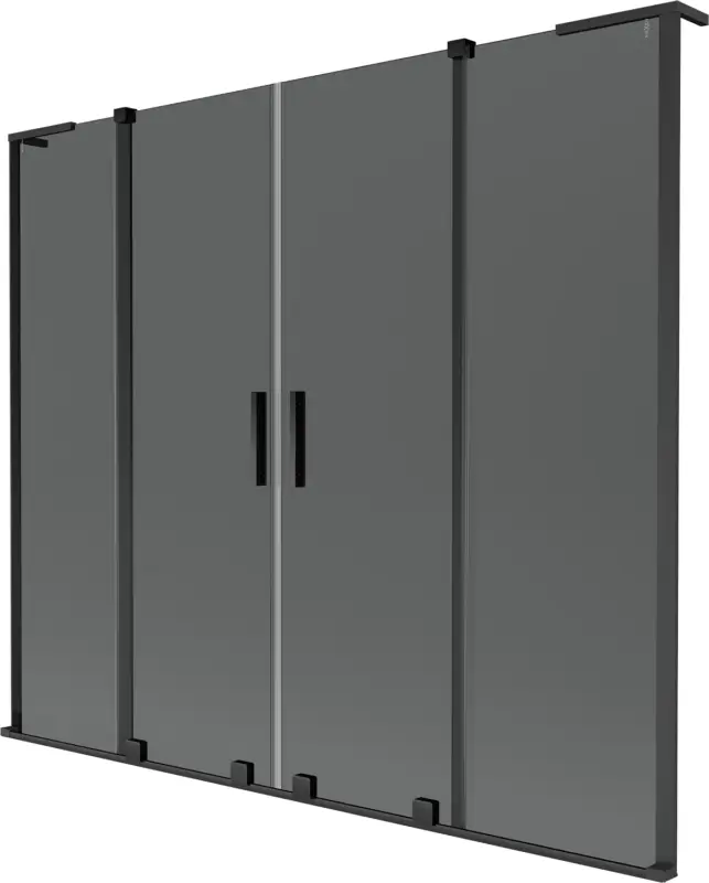 Biztonságos fizetés Mexen Velar L Duo kádparaván 2-szárnyú toló 200 x 150 cm, grafit, fekete - 896-200-003-42-70