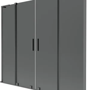 Árcsökkenés Mexen Velar L Duo kétrészes, 2-szárnyú toló zuhanyfal 180 x 150 cm, grafit, gun metal - 896-180-003-42-95