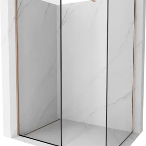 Mexen Kioto zuhanyfal Walk-in 160 x 80 cm, fekete keret, kefe bronz - 800-160-202-65-70-080 Kedvezményes ár