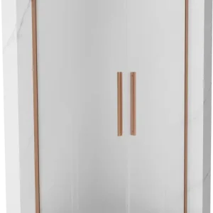 Mexen Velar L Duo tolóajtós zuhanykabin, 80 x 80 cm, zúzott üveggel, ecsetelt réz - 871-080-080-02-33-65 Korlátozott ajánlat
