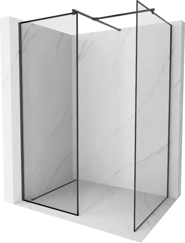 Mexen Kioto zuhanyfal Walk-in 140 x 100 cm, fekete keret, fekete - 800-140-202-70-70-100 Akció