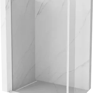 Alacsony ár Mexen Kioto zuhanyfal Walk-in 125 x 40 cm, átlátszó, fehér - 800-125-212-20-00-040
