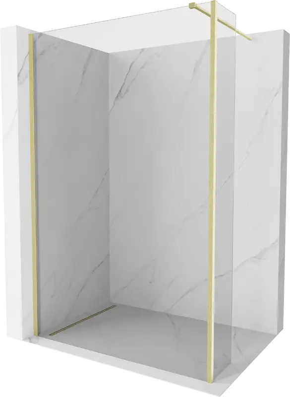 Akció Mexen Kioto zuhanyfal Walk-in 110 x 40 cm, átlátszó, arany kefélt - 800-110-212-55-00-040