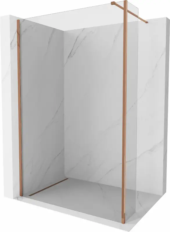 Árcsökkenés Mexen Kioto zuhanyfal Walk-in 170 x 30 cm, átlátszó, rózsaarany - 800-170-212-60-00-030