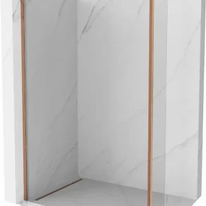 Alacsony ár Mexen Kioto zuhanyfal Walk-in 110 x 40 cm, átlátszó, rózsaarany - 800-110-212-60-00-040