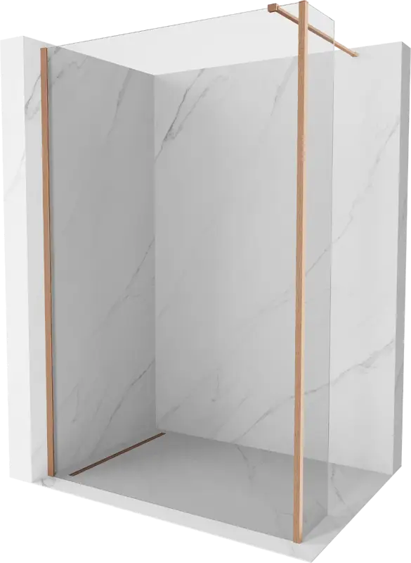 Akció Mexen Kioto zuhanyfal Walk-in 100 x 40 cm, átlátszó, csiszolt réz - 800-100-212-65-00-040