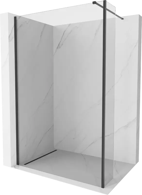 Mexen Kioto zuhanyfal Walk-in 145 x 30 cm, átlátszó, fekete - 800-145-212-70-00-030 Prémium