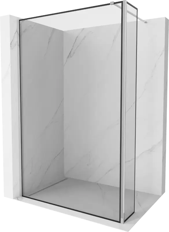 Vedd meg online Mexen Kioto zuhanyfal Walk-in 120 x 40 cm, fekete keret, króm - 800-120-212-01-70-040