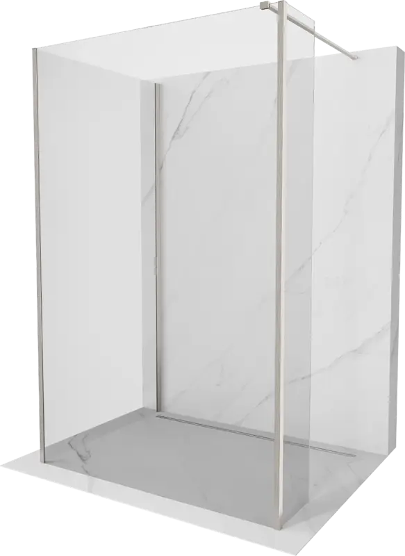 Ajánlat Mexen Kioto zuhanyfal Walk-in 115 x 90 x 40 cm, átlátszó, kefélt nikkel - 800-115-090-221-97-00-040