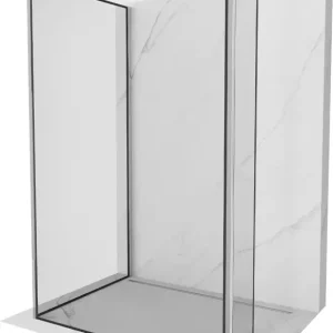 Vedd meg online Mexen Kioto zuhanyfal Walk-in 90 x 80 x 40 cm, fekete keret, króm - 800-090-080-221-01-70-040
