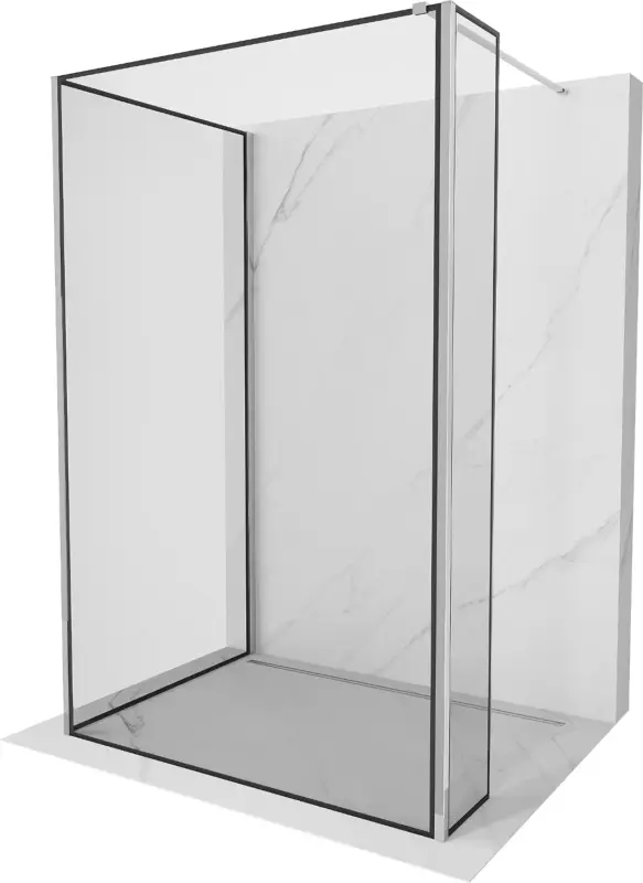Vedd meg online Mexen Kioto zuhanyfal Walk-in 90 x 80 x 40 cm, fekete keret, króm - 800-090-080-221-01-70-040