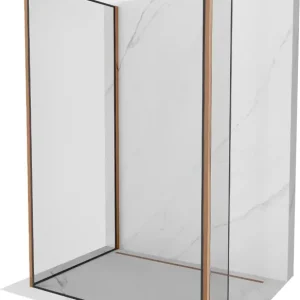Vedd meg most Mexen Kioto walk-in zuhanyfal 120 x 110 x 40 cm, fekete keret, rózsaarany - 800-120-110-221-60-70-040