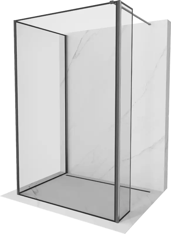 Mexen Kioto Walk-in zuhanyfal 130 x 70 x 40 cm, fekete keret, gun gray kefe - 800-130-070-221-66-70-040 Biztonságos fizetés