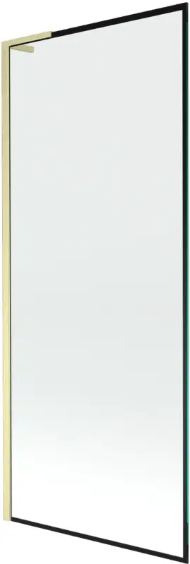 Mexen Next L egyajtós fürdőszobai paraván, 80 x 150 cm, fekete keret, arany kefélt - 895-080-000-03-70-55 Legjobb ár