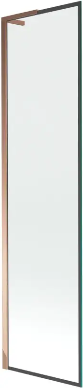 Biztonságos fizetés Mexen Next L egyszárnyú fürdőszobai paraván 50 x 150 cm, fekete keret, rózsaszín arany - 895-050-000-03-70-60
