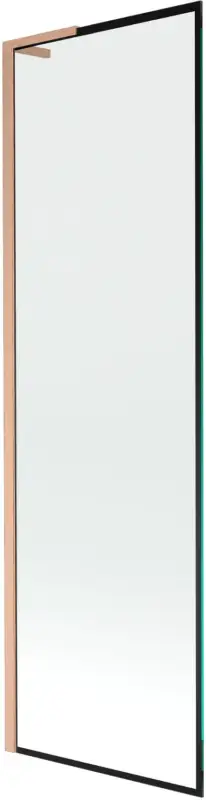 Exkluzív ajánlat Mexen Next L egyszemélyes kádparaván 60 x 150 cm, fekete keret, csiszolt réz - 895-060-000-03-70-65