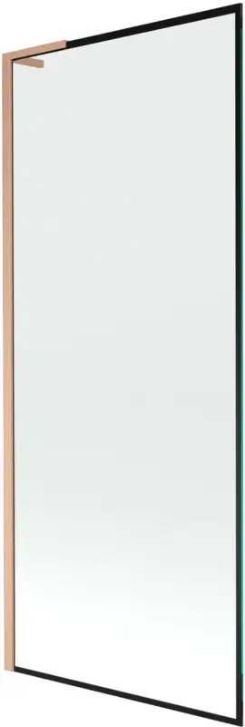 Exkluzív ajánlat Mexen Next L fürdőkád paraván 1-szárnyú 80 x 150 cm, fekete keret, kefe hatású réz - 895-080-000-03-70-65