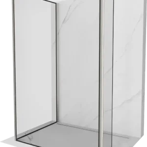 Ajánlat Mexen Kioto zuhanyfal Walk-in 100 x 70 x 40 cm, fekete keret, szálcsiszolt nikkel - 800-100-070-221-97-70-040