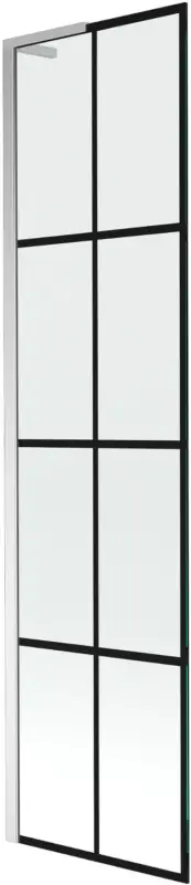 Azonnal elérhető Mexen Next L fürdőkád paraván 1-szárnyú 50 x 150 cm, fekete rács, króm - 895-050-000-03-77-01