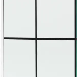 Exkluzív ajánlat Mexen Next L fürdőszobai paraván 1-szárnyú 90 x 150 cm, fekete rácsos, fehér - 895-090-000-03-77-20