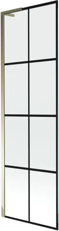 Biztonságos fizetés Mexen Next L fürdőkádparaván, 1-szárnyú 60 x 150 cm, fekete rácsos, arany - 895-060-000-03-77-50