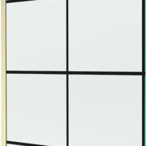 Bestseller Mexen Next L egyajtós kádparaván 100 x 150 cm, fekete rács, arany kefélt - 895-100-000-03-77-55