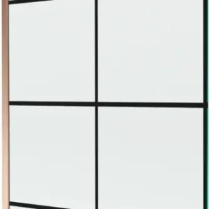 Gyors kiszállítás Mexen Next L 1 szárnyas zuhanyvászon 100 x 150 cm, fekete rács, rózsaszín arany - 895-100-000-03-77-60