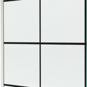 Bestseller Mexen Next L fürdőkádparaván 1-szárnyú 100 x 150 cm, fekete rács, kefélt nikkel - 895-100-000-03-77-97