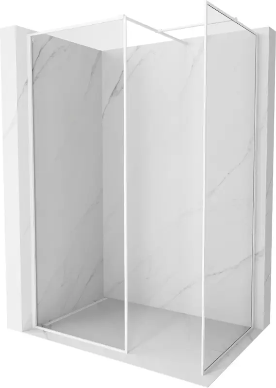 Ajánlat Mexen Kioto-F walk-in zuhanyfal kerettel 150 x 95 cm, átlátszó 8 mm, fehér - 800-150-202-04-20-095