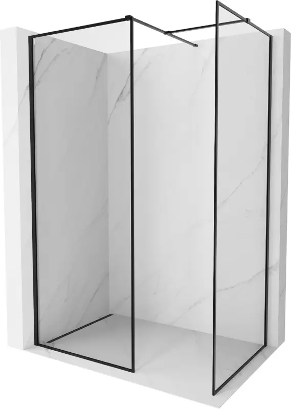 Mexen Kioto-F Walk-in zuhanyfal kerettel 110 x 70 cm, áttetsző 8 mm, fekete - 800-110-202-04-70-070 Árcsökkenés